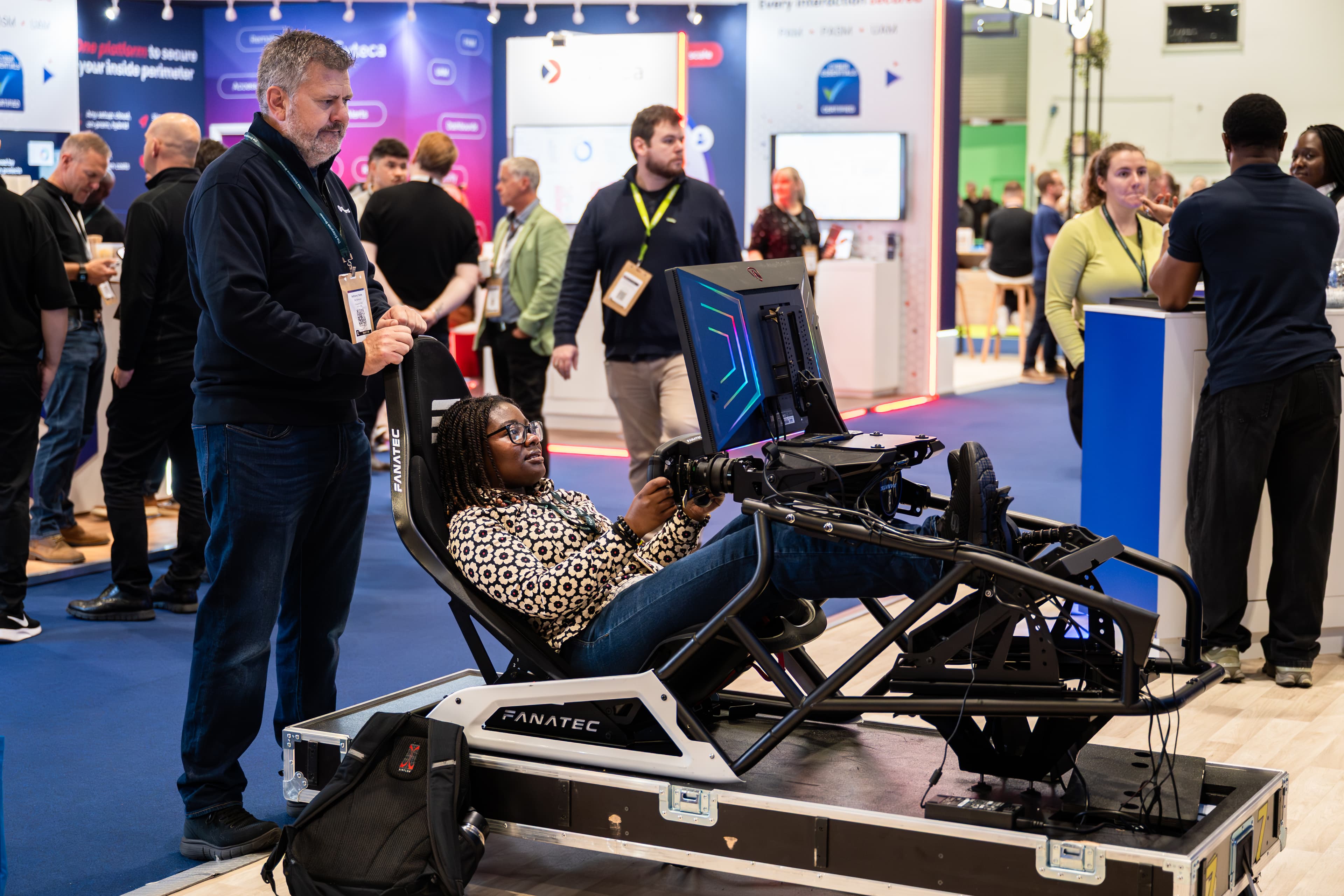 1Password Exhibition Stand — Racing Simulator